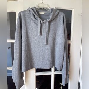 Simply Southern Collection Super Soft  XL Cropped Heather Gray Hoodie
